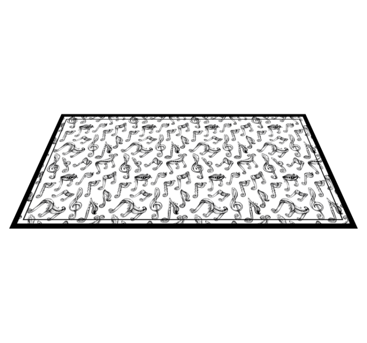 Musikknotedesign vinyl teppe ungdom - Tenstickers