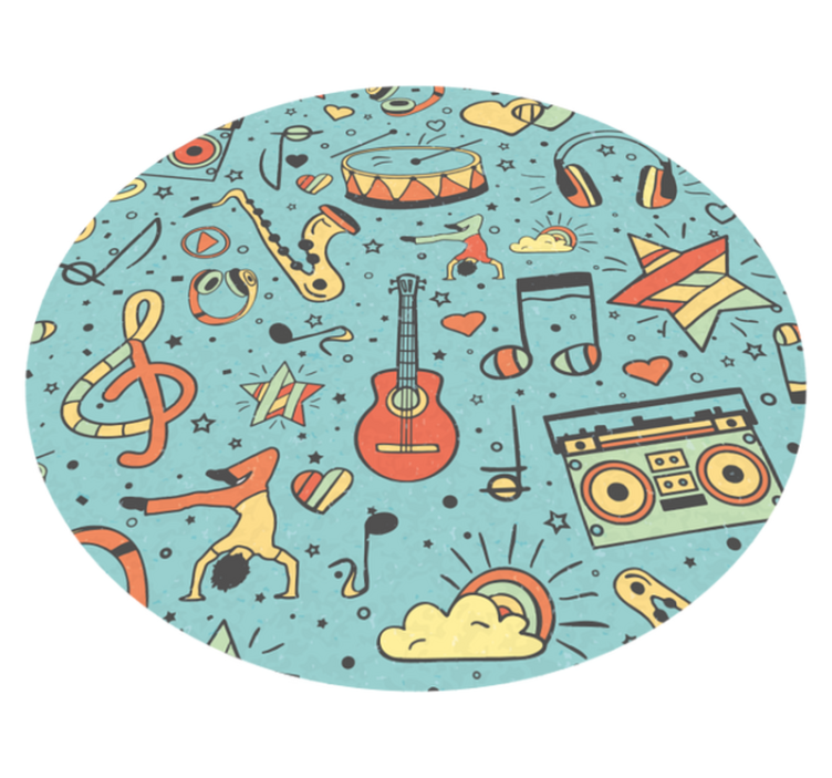 Musikknoter tema Vinyl teppe flere barn - Tenstickers