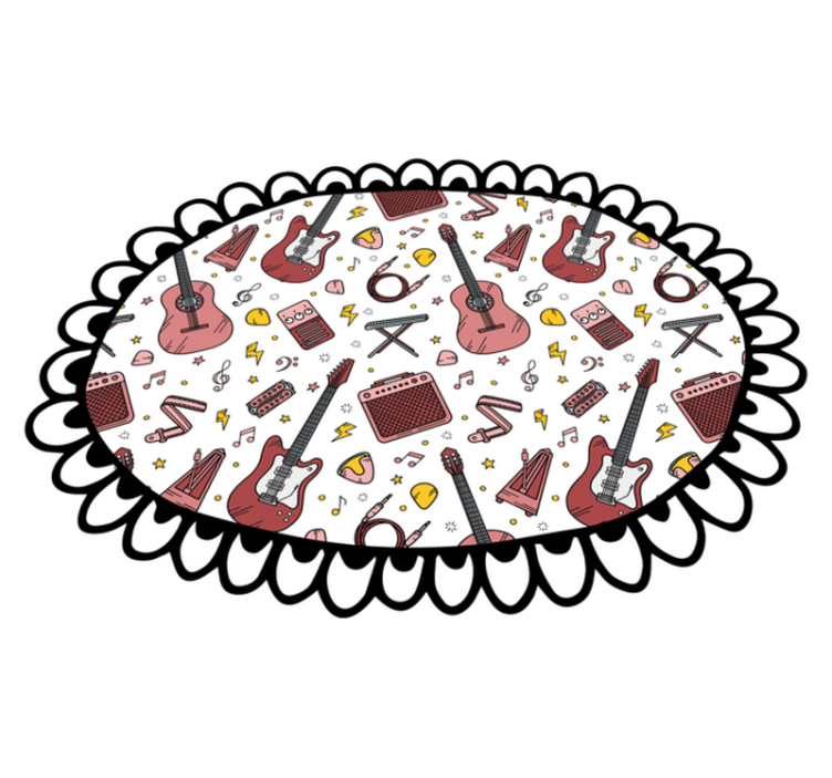 Motiv med musikalske elementer Vinyl teppe flere barn - Tenstickers