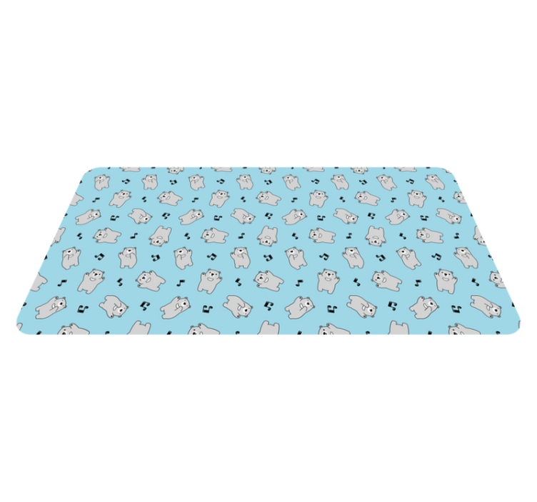 Isbjørn mønster musikk vinyl teppe rektangel - Tenstickers