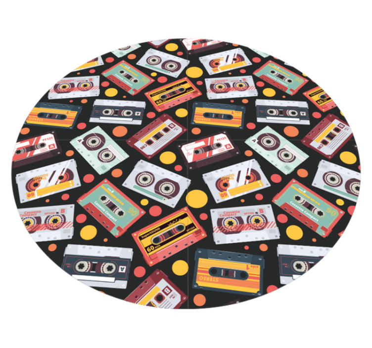 Cassette stil mønster vinyl teppe vintage - Tenstickers
