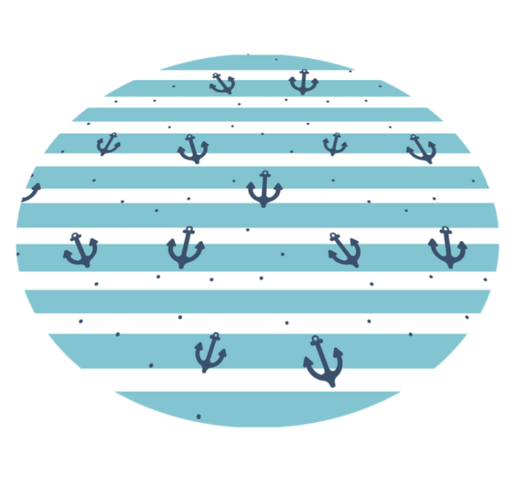 Blå maritime striper bad vinyl teppe - Tenstickers