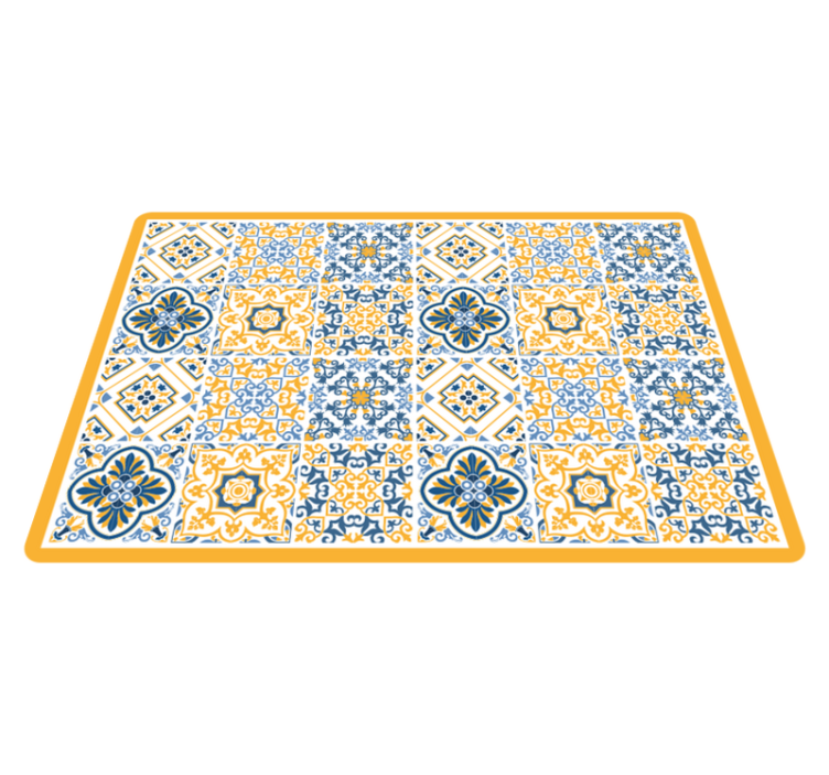 Fargerikt sørlig fliser mønster bad vinyl teppe - Tenstickers