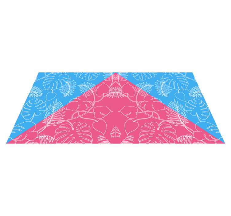 Tropisk bladidé vinyl teppe natur - Tenstickers