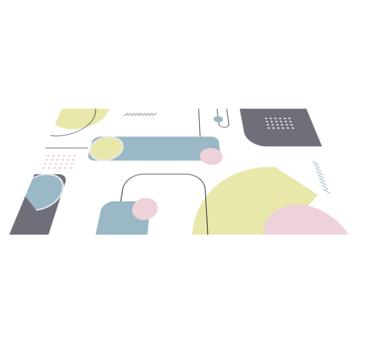 Pastell geometriske former vinyl teppe geometrisk - Tenstickers