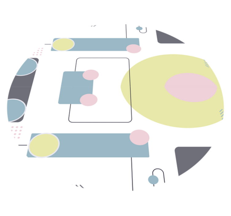 Pastell geometrisk bakgrunn vinyl teppe rund - Tenstickers