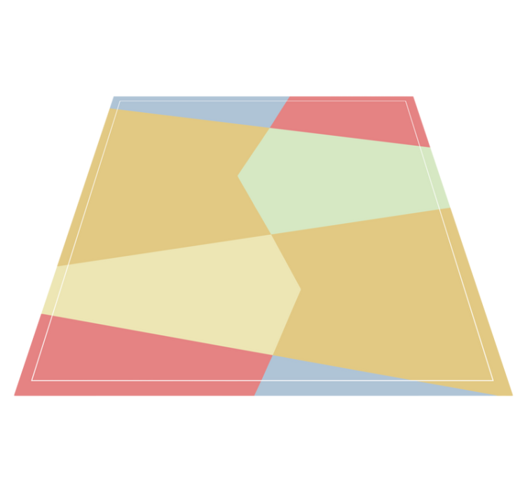 Pastell geometrisk fargeblokk Vinyl teppe firkant - Tenstickers