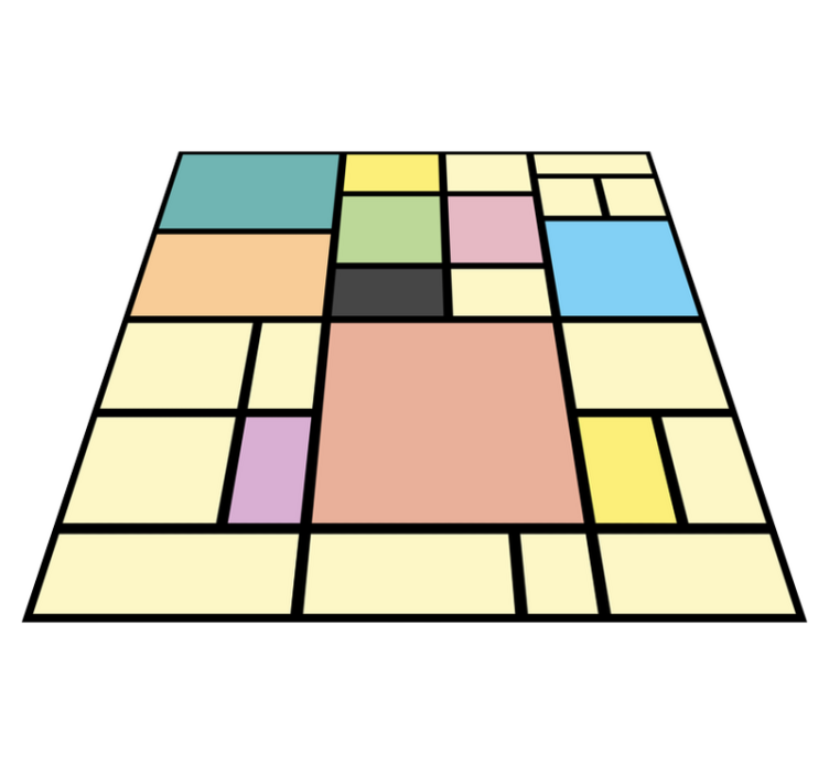 Lappeteppe pastellfargeblokker Vinyl teppe firkant - Tenstickers