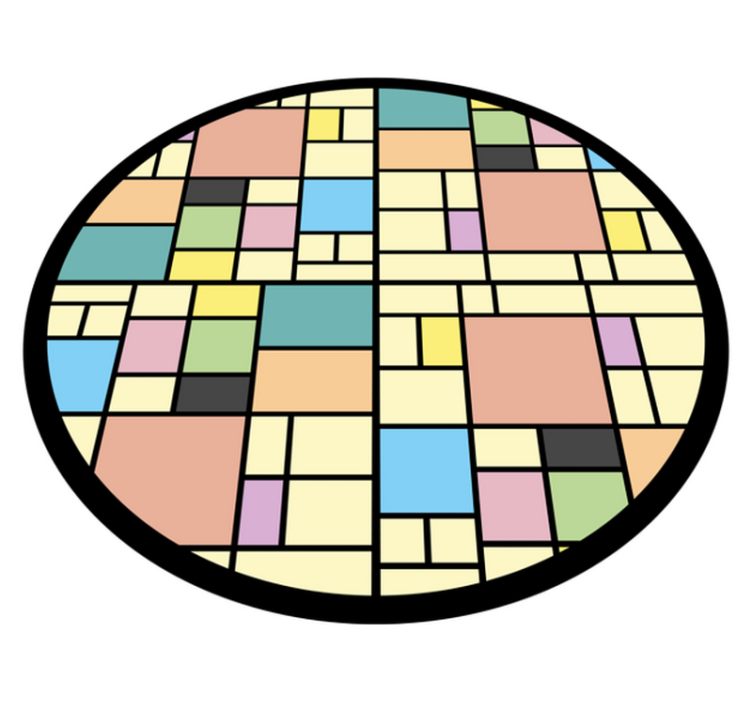 Vinyl teppe geometrisk fargerikt blokkmønster - Tenstickers