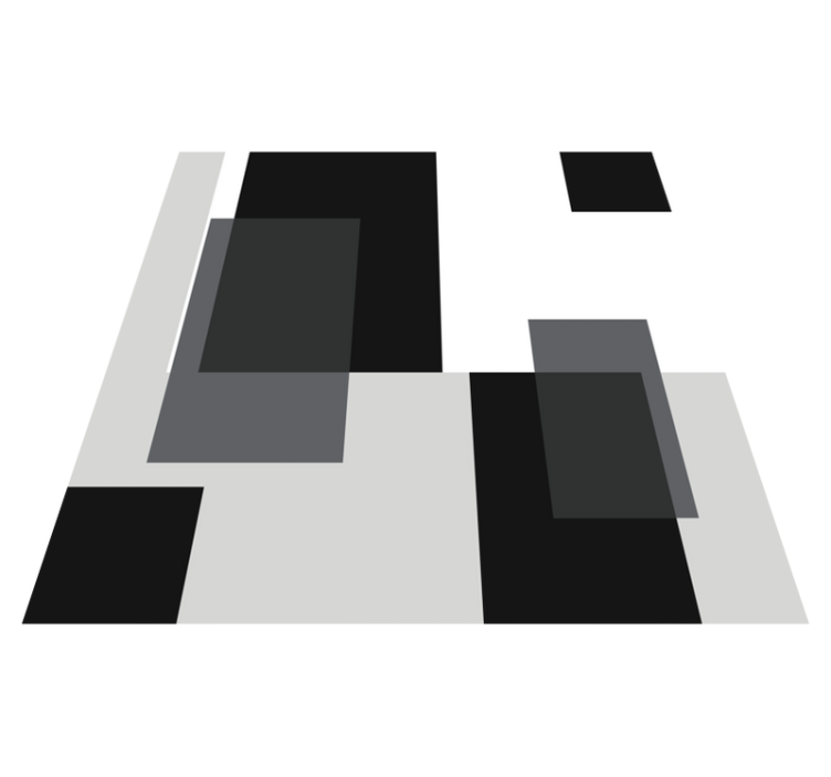 Monokrom firkantet oppsett vinyl teppe minimalistisk - Tenstickers