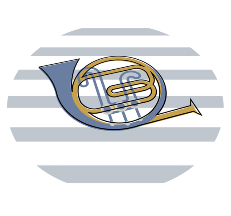 Design av musikalsk horn vinyl teppe rund - Tenstickers