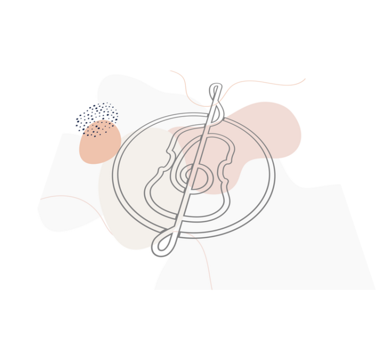 Omriss av musikalske noter vinyl teppe moderne - Tenstickers