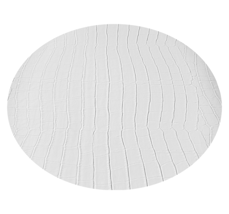 Hvit skinn tekstur vinyl teppe rund - Tenstickers