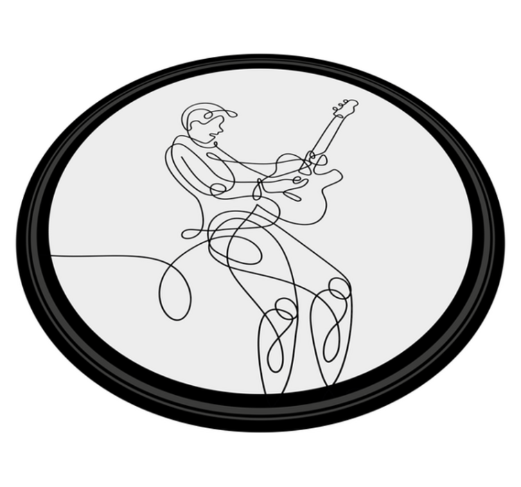 Gitar elegant minimalistisk design vinyl teppe moderne - Tenstickers