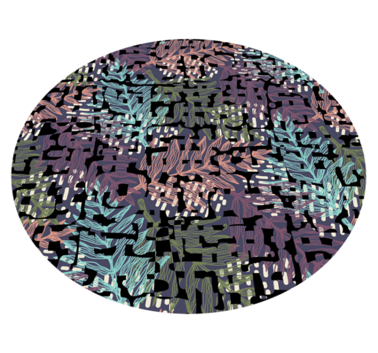 Bladrike botaniske elementer vinyl teppe blomster og planter - Tenstickers