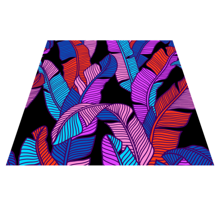 Livlige bladmønstre vinyl teppe blomster og planter - Tenstickers