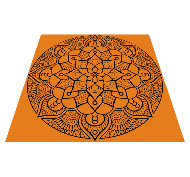 Vinyl teppe mandala oransje mandala mønster - Tenstickers