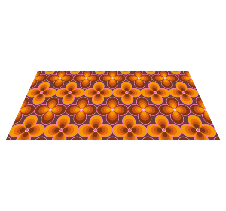 Retro blomstermønster vinyl teppe vintage - Tenstickers