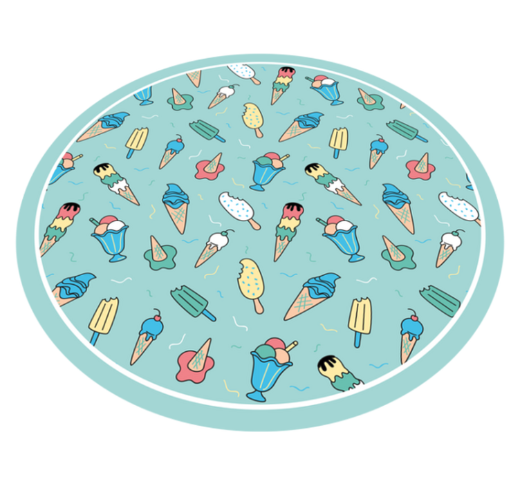 Håndtegnet sommer ismønster vinyl teppe moderne - Tenstickers