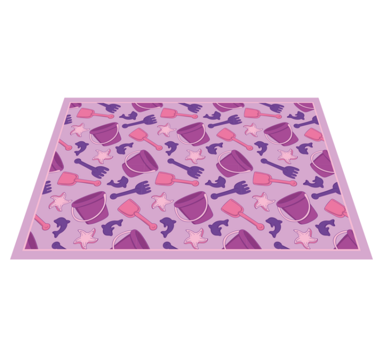 Håndtegnet sommer strand spill mønster vinyl teppe moderne - Tenstickers
