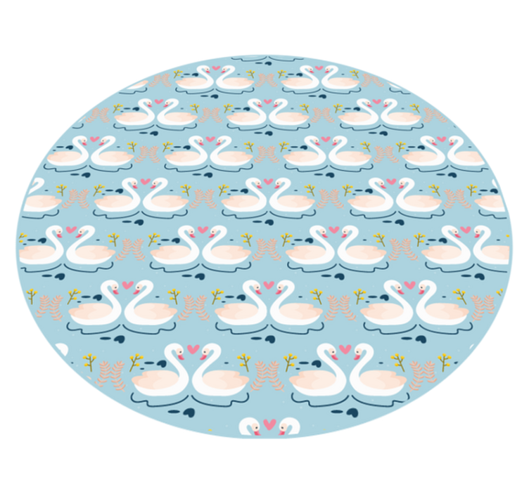 Sjarmerende svanemønster vinyl teppe dyr - Tenstickers