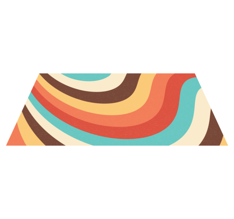 Retro bølgemønster vinyl teppe moderne - Tenstickers