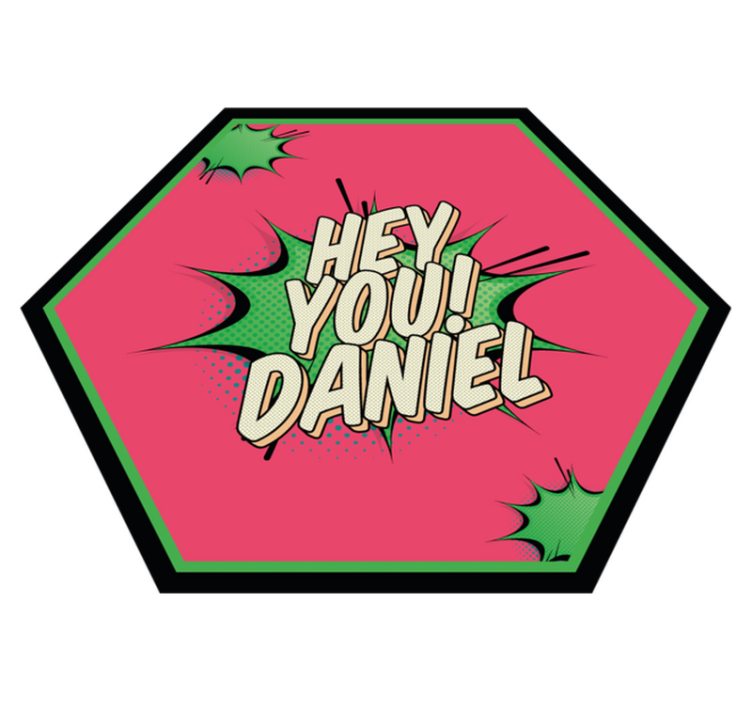 Hei du kult graffiti plakat vinyl teppe med navn - Tenstickers