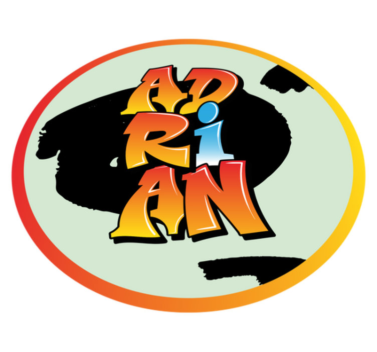 Fargerikt navnedesign vinyl teppe med navn - Tenstickers