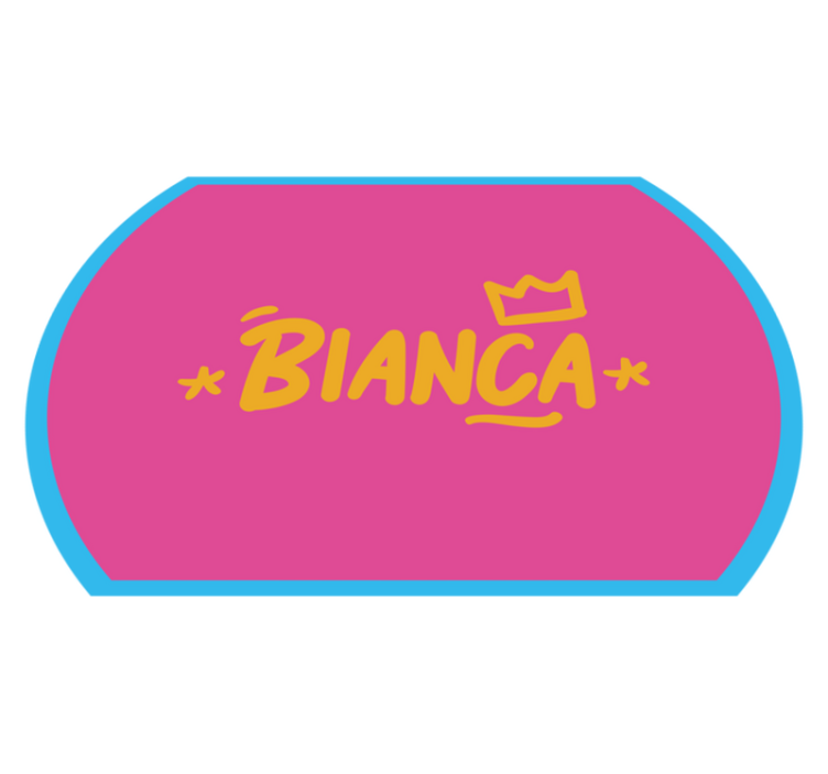 Vinyl teppe med navn blått kantet teppe - Tenstickers