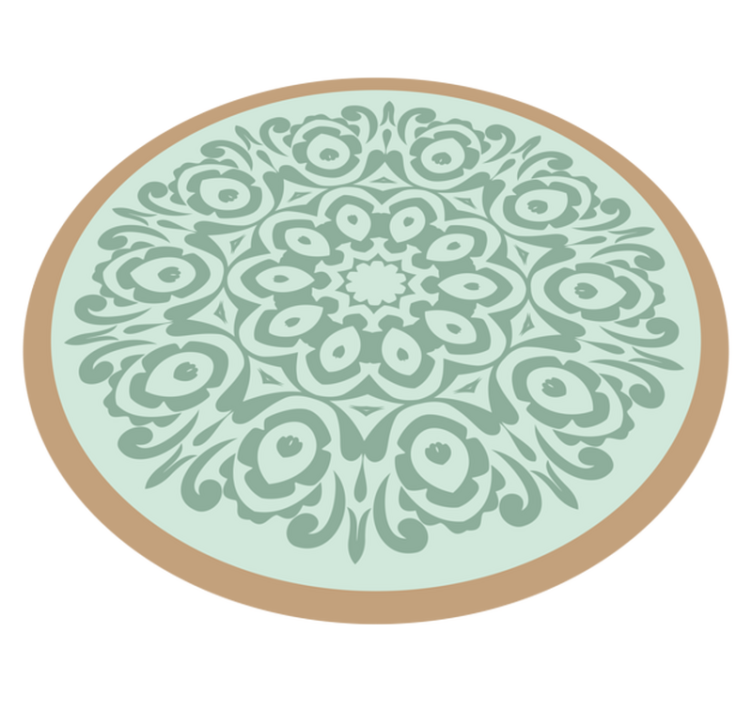 Rundt botanisk arrangement vinyl teppe mandala - Tenstickers