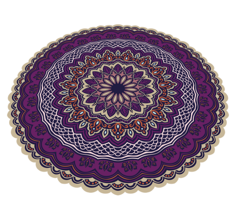 Livlig lilla design vinyl teppe mandala - Tenstickers
