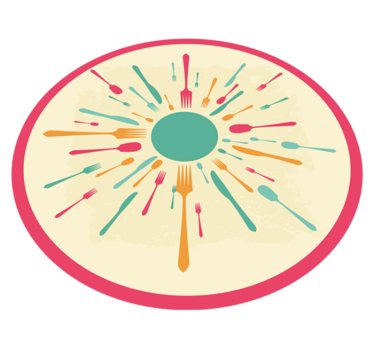 Sirkel skje mønster vinyl teppe kjøkken - Tenstickers