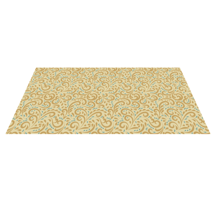 Botanisk virvelelement vinyl teppe blomster og planter - Tenstickers