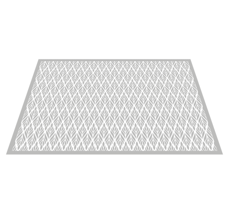 Grått bladmønster vinyl teppe moderne - Tenstickers