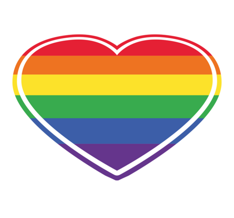 Gay pride flat i hjerteform vinyl teppe soverom - Tenstickers