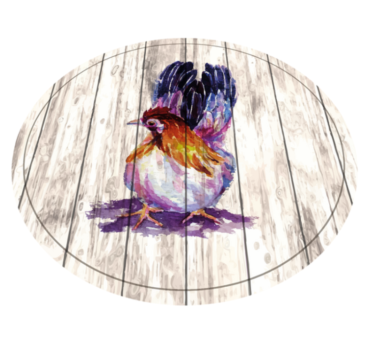 Fargerik sjarmerende høne vinyl teppe dyreavtrykk - Tenstickers