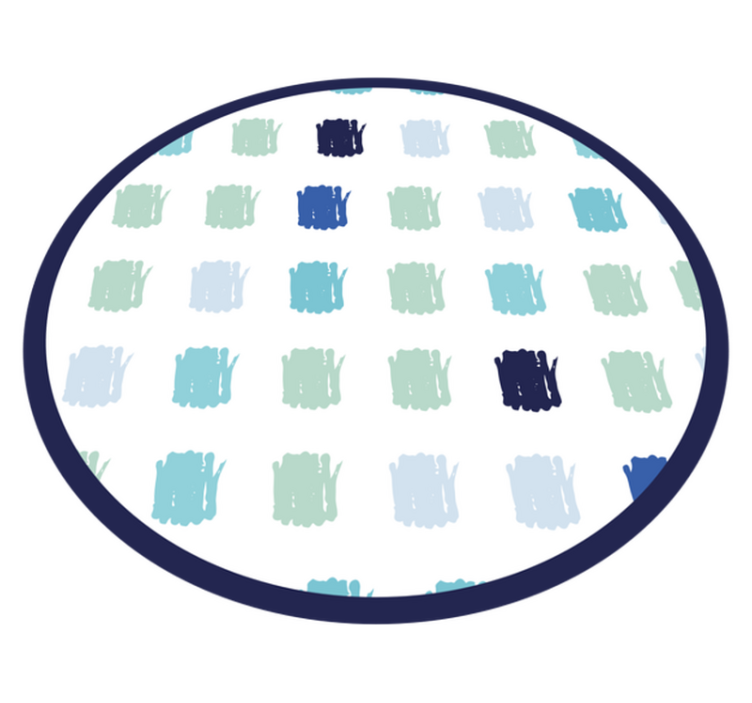 Malestrøk i forskjellige blå nyanser vinyl teppe nordisk - Tenstickers