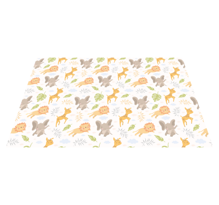 Bedårende safari-skapninger vinyl teppe spedbarn - Tenstickers