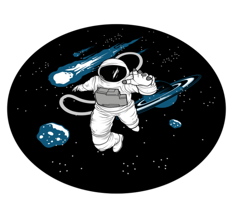 Håndtegnet astronaut karakter vinyl teppe soverom - Tenstickers