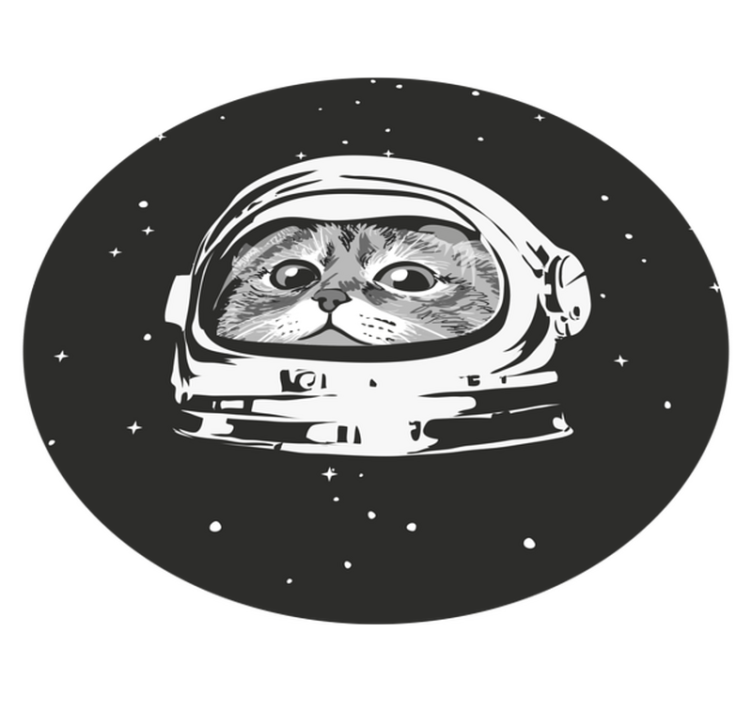 Søt katt med astronauthjelm vinyl teppe soverom - Tenstickers