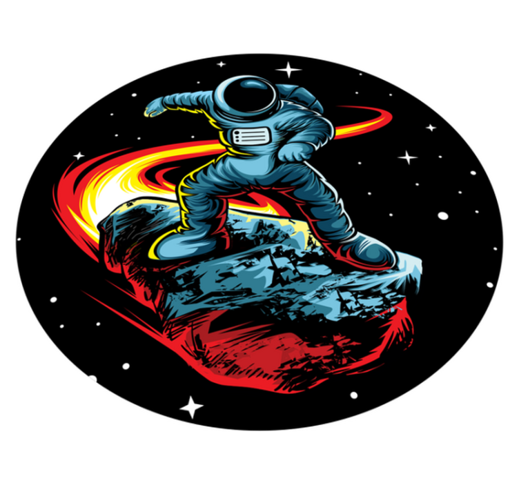 Astronaut med meteor vinyl teppe stue - Tenstickers