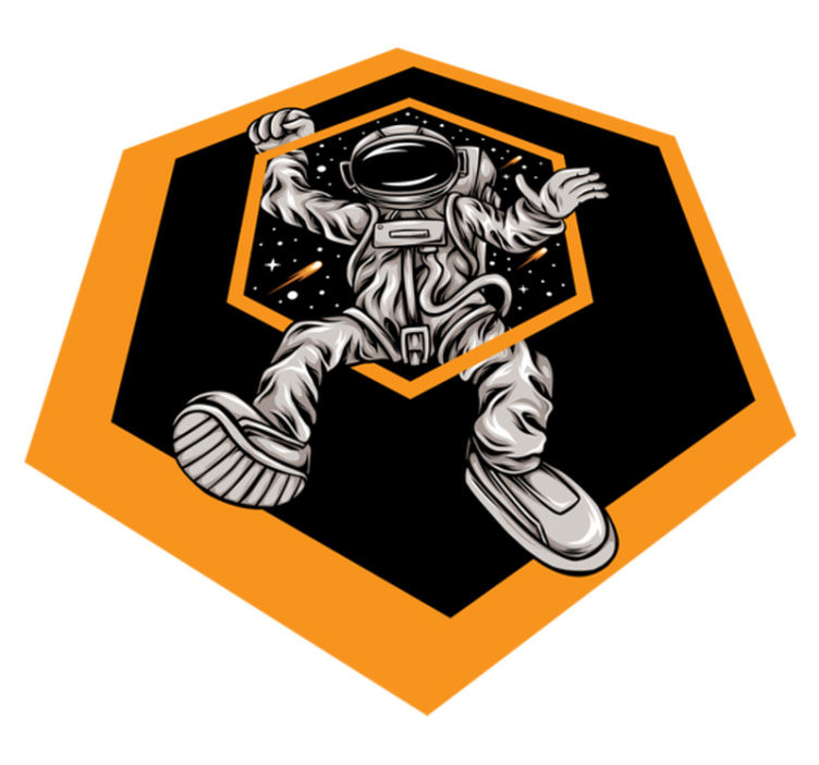 Glad astronaut illustrasjon vinyl teppe soverom - Tenstickers