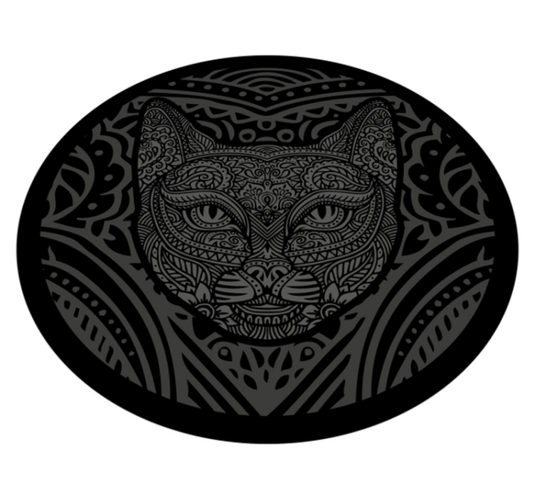 Vakker kattmandala vinyl teppe mandala - Tenstickers