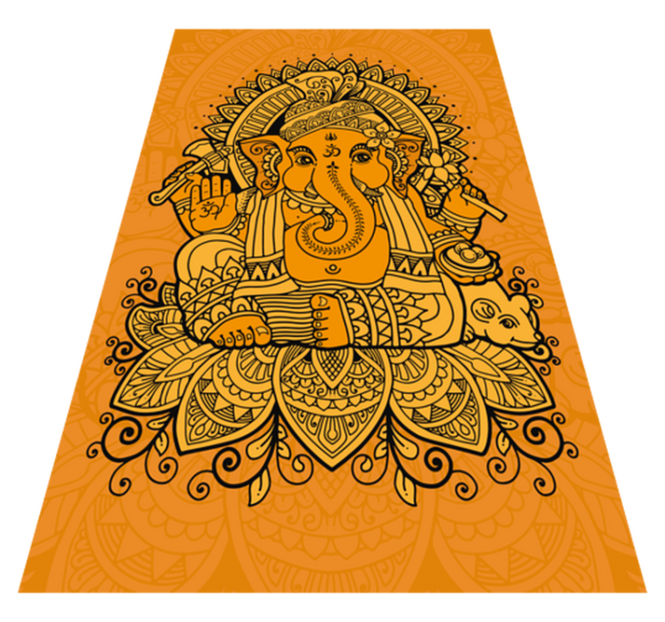Mandala med ganesha i midten vinyl teppe mandala - Tenstickers