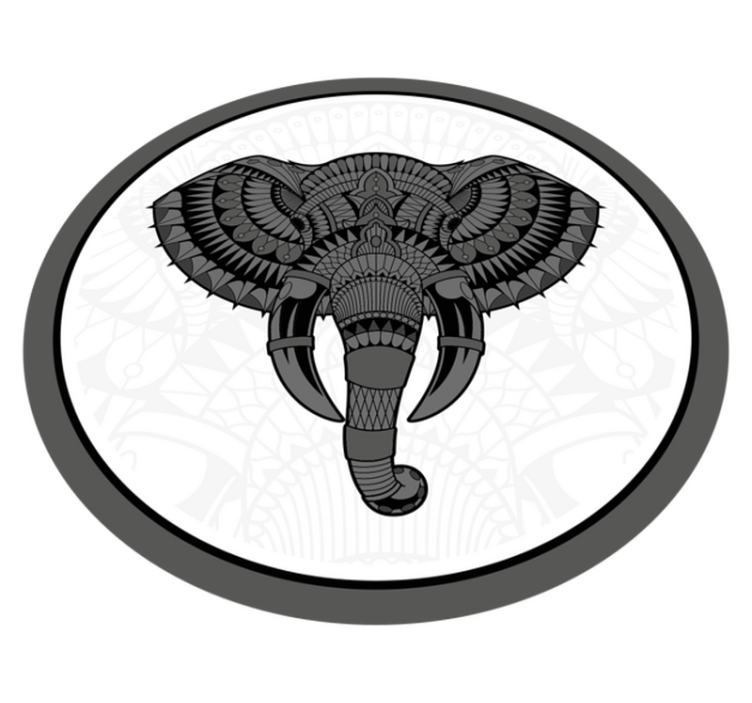 Elefant med mandala tekstur vinyl teppe mandala - Tenstickers
