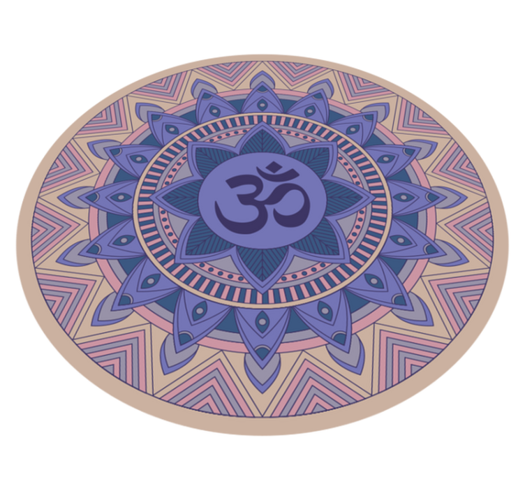 Fargerik mandala med om -symbol vinyl teppe mandala - Tenstickers