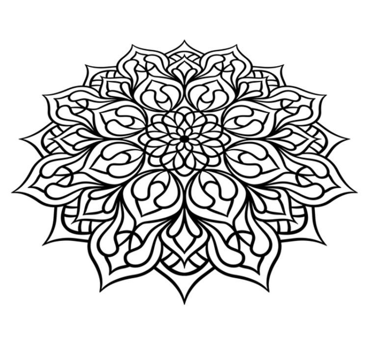 Elegant lilla mønster vinyl teppe mandala - Tenstickers