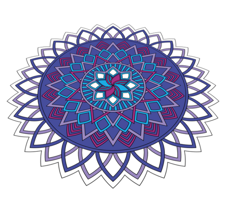 Intrikat blomsteroppsats vinyl teppe mandala - Tenstickers