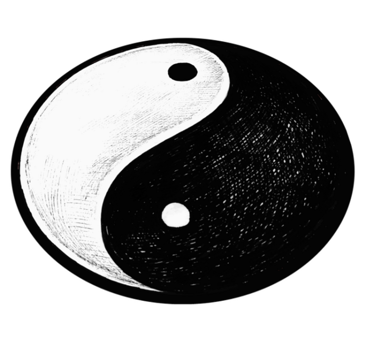 Yin yang-symbolet vinyl teppe rund - Tenstickers