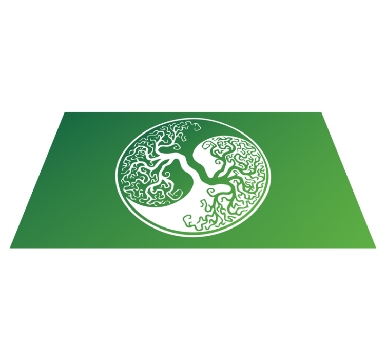 Tre silhuett sirkel vinyl teppe natur - Tenstickers